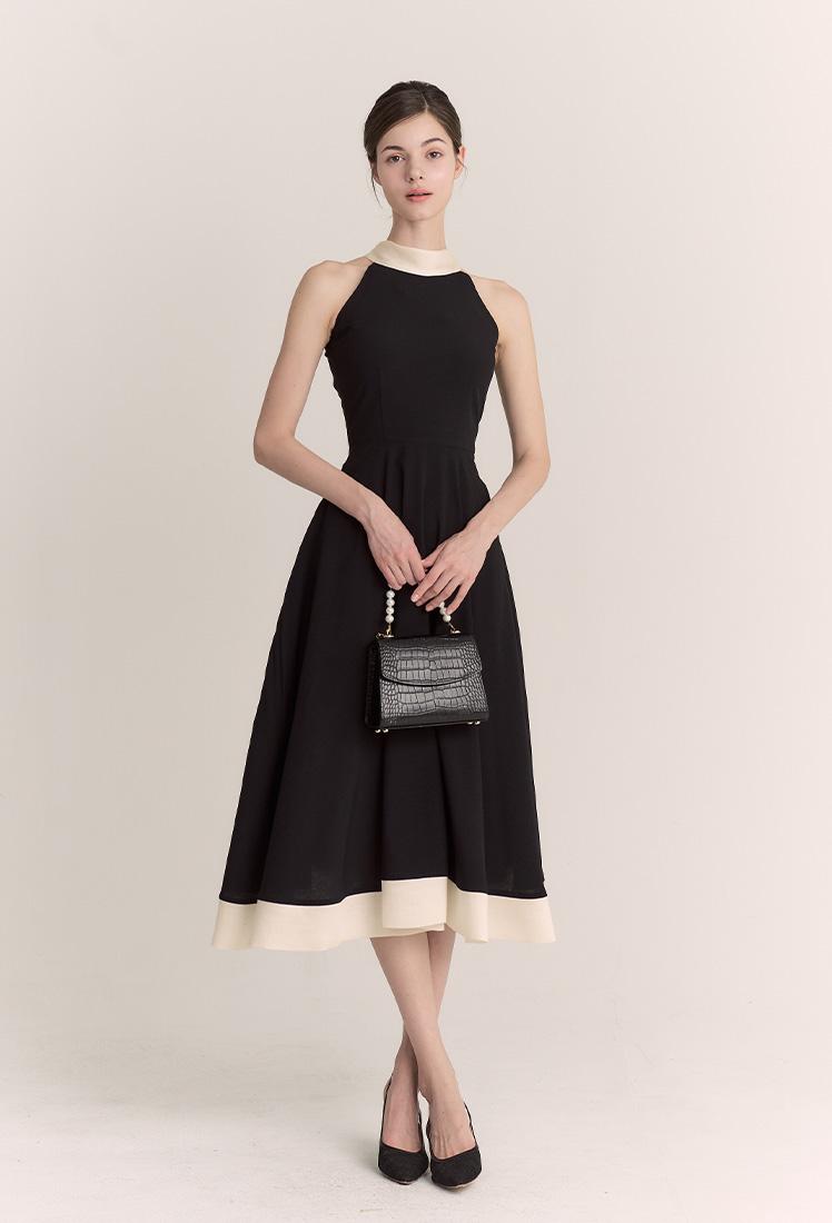 Humming Halter-neck One-piece (Black)