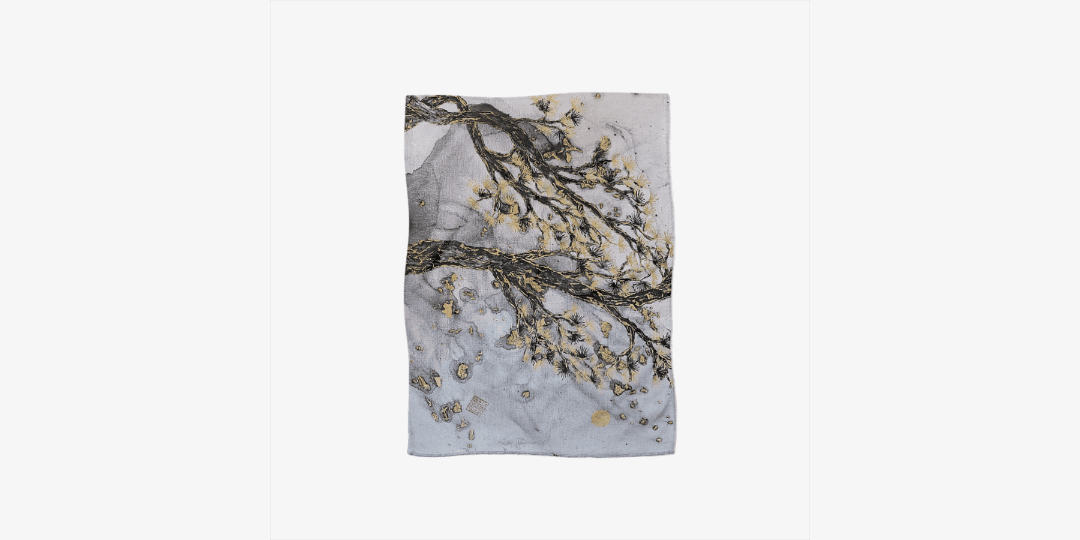 동양화 소나무 담요