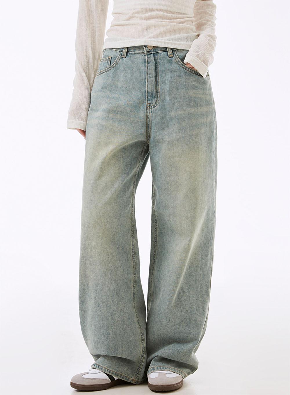 라버 워싱 와이드 데님팬츠