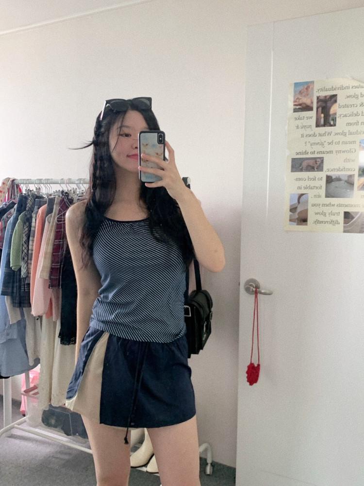 [중고] 301. blue stripe sleeveless 🐳