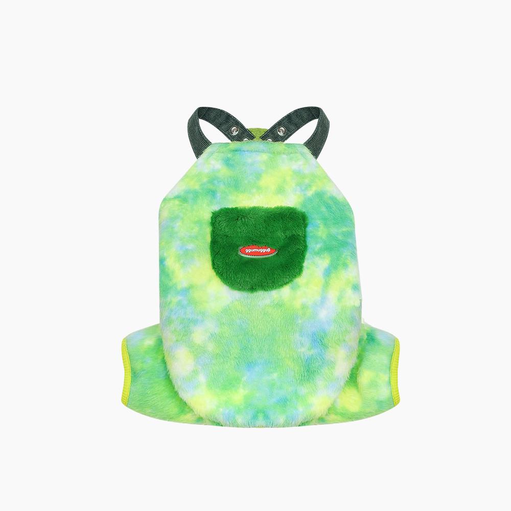 꾸무꾸지 강아지 플리스 오버롤 (그린) 대형견겨울옷 대형견멜빵