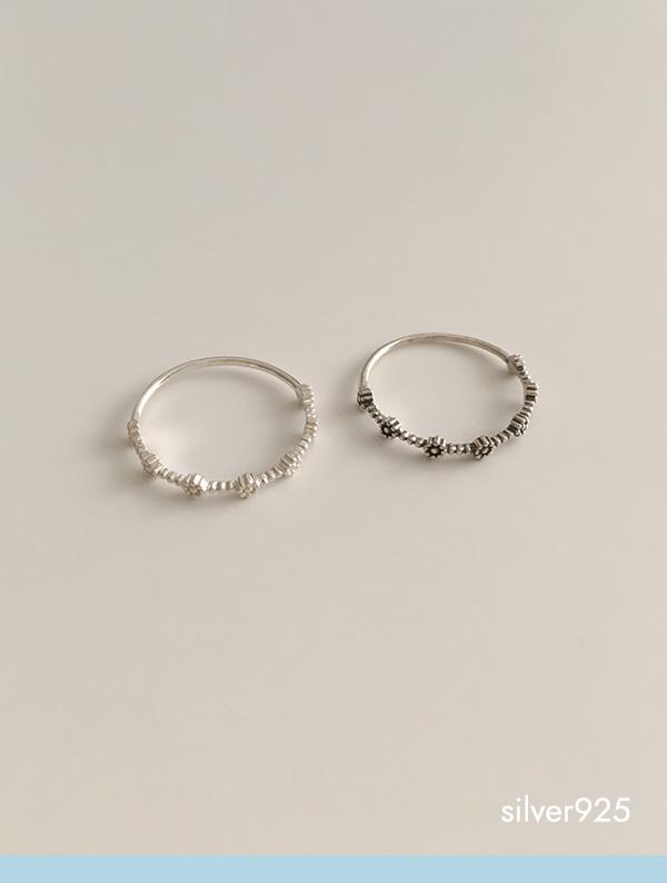 layered flower ring (silver925)