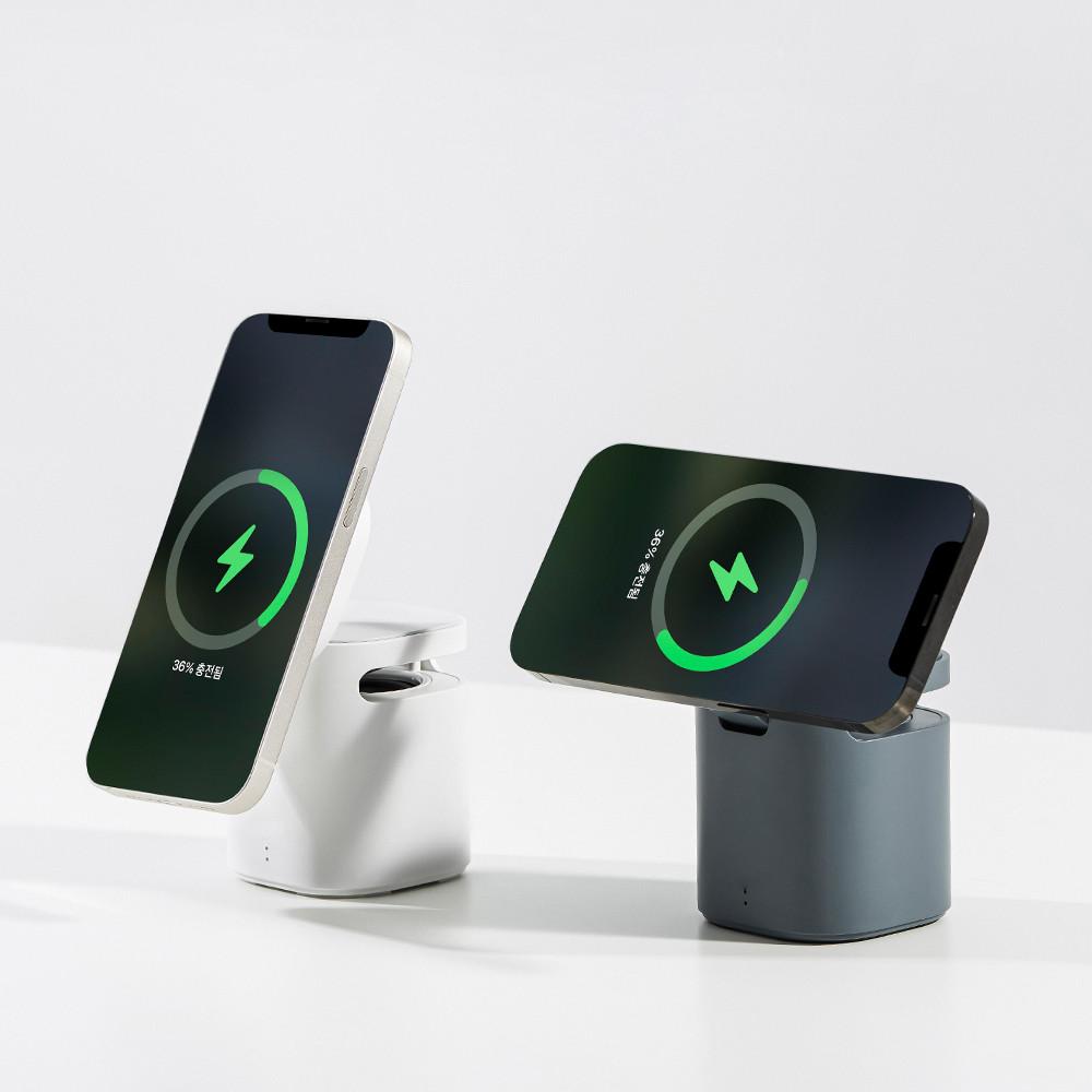 맥세이프 15W 고속 무선 충전기+블루투스 스피커 애플 아이폰 삼성 갤럭시 에어팟 버즈