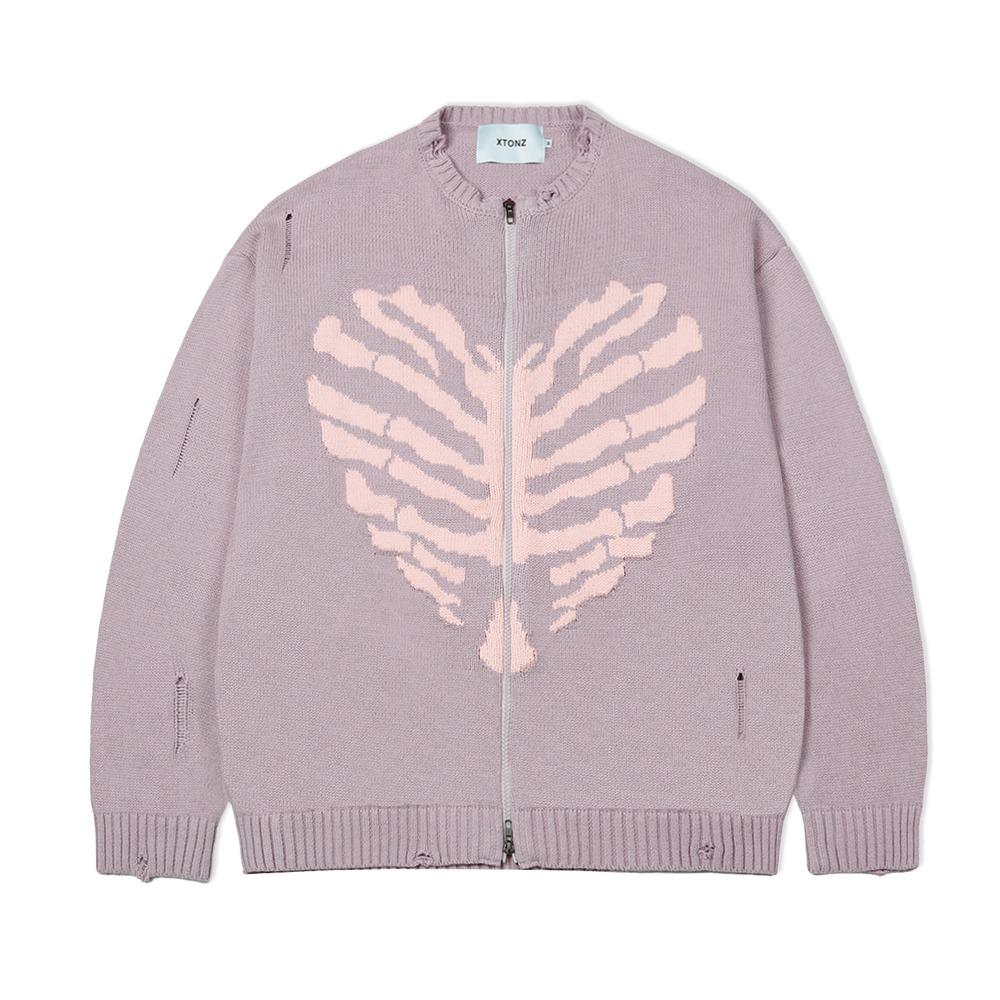 XTK037 보운 니트 집업 (VINTAGE PINK)