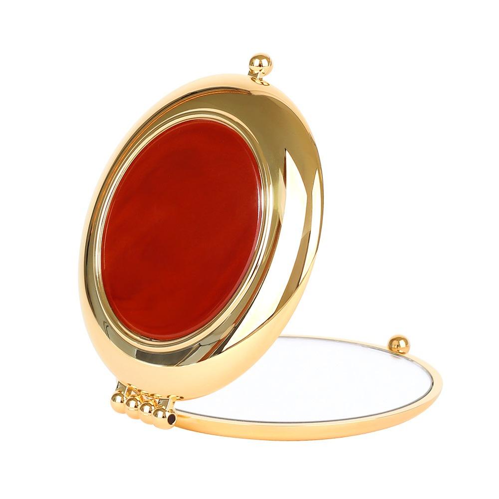 야네케 금장 브라운 휴대용 거울 90