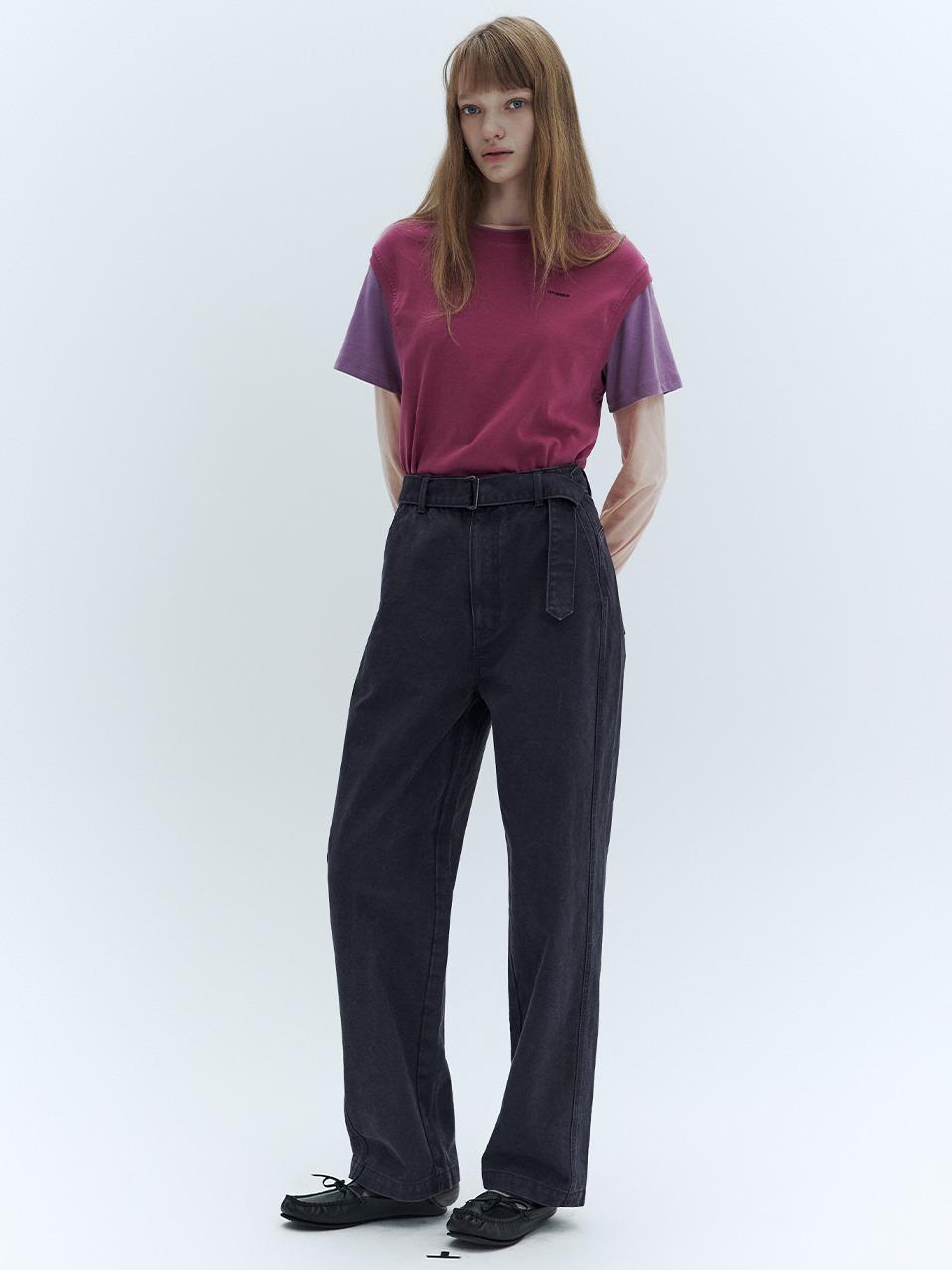 벨티드 커브드 팬츠_2COLORS