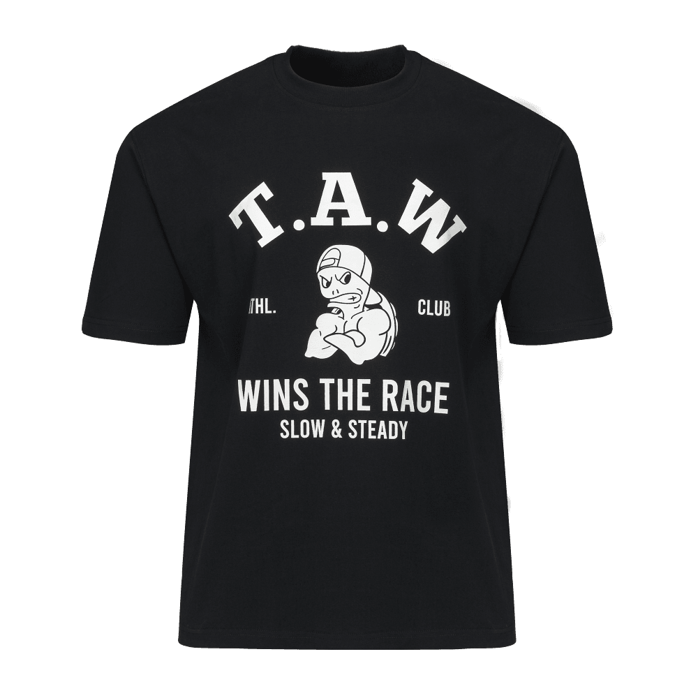 캐릭터 전면 그래픽 오버핏 반팔티(블랙)