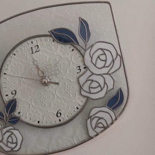 스테인드글라스 글라스아트 플로럴 벽시계