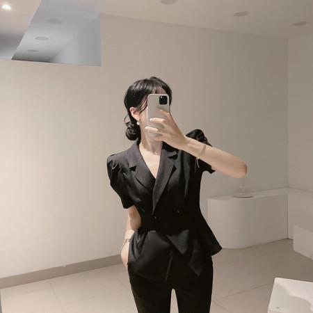 (제작/당일발송)제인 슈어 핀턱 플레어 자켓 정장 블라우스