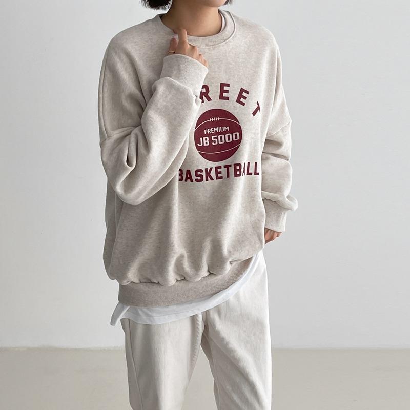 스트릿 레터링 기모 맨투맨