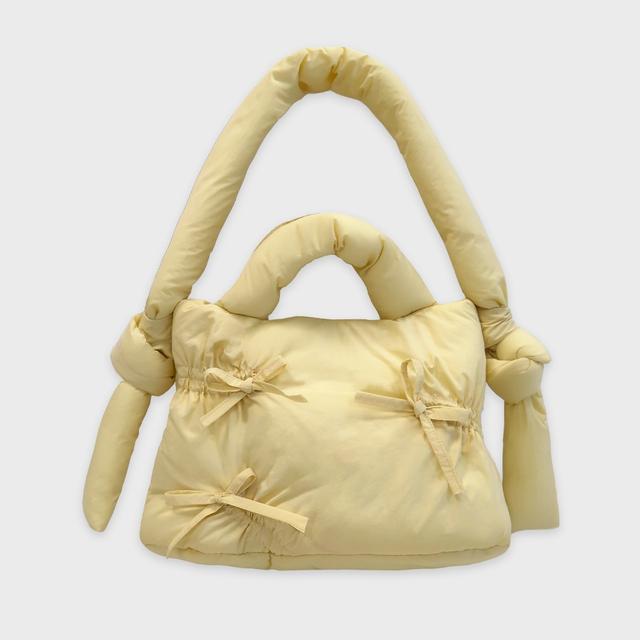 【L.E.E.Y】SHIRRING SHOULDER PADDED BAG 엘이이와이 SHIRRING SHOULDER PADDED BAG BEIGE - 위시버킷