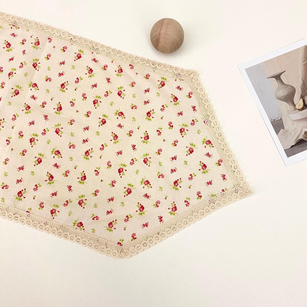 페이퍼가든 자체제작 빈티지 플라워 테이블 식탁 레이스 러너 콘솔 테이블 보 식탁보 장식
