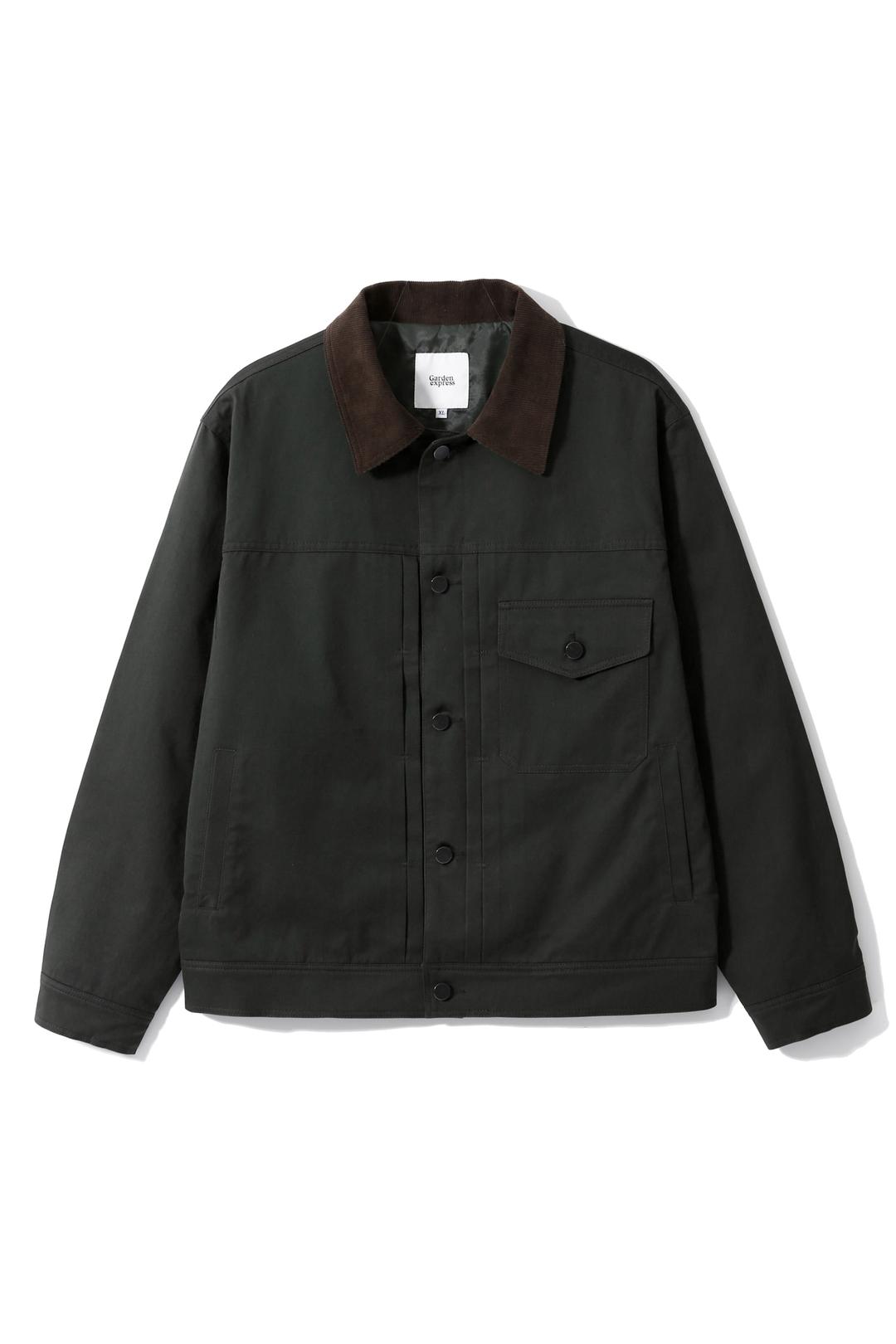 Corduroy Collar Trucker Jacket (dark green)