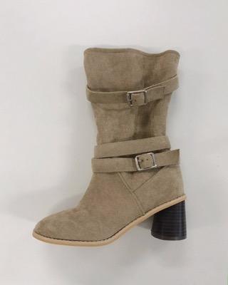 buckle wrinkle suede boots (2color)
