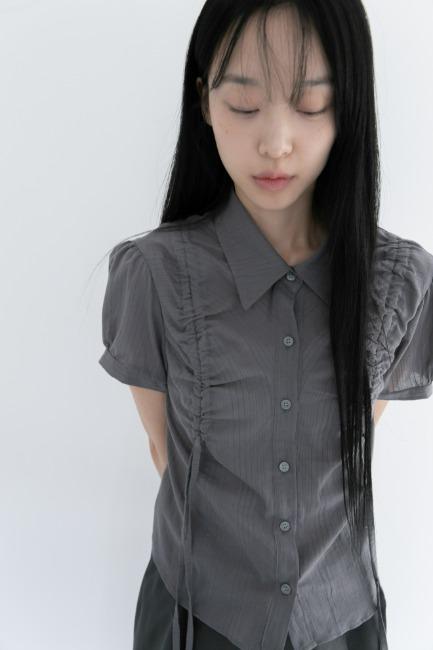 오무수히 shirring puff half blouse(4colors)