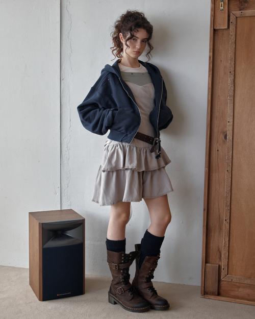 페이드 셔링원피스 - 베이지