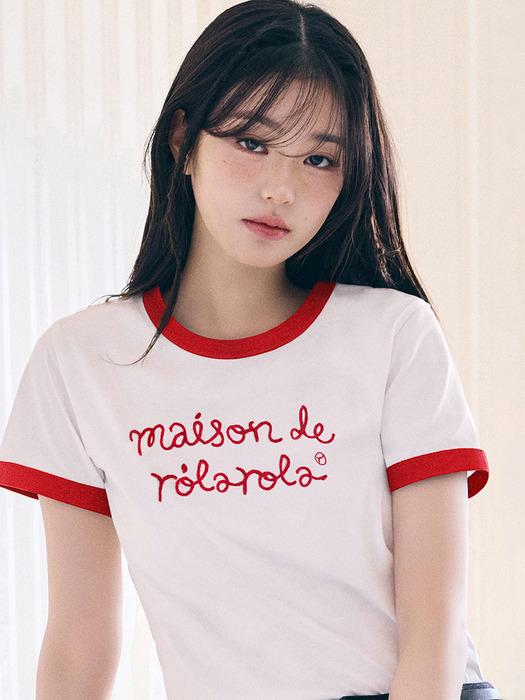 MAISON DE ROLA RINGER T-SHIRT WH+RD