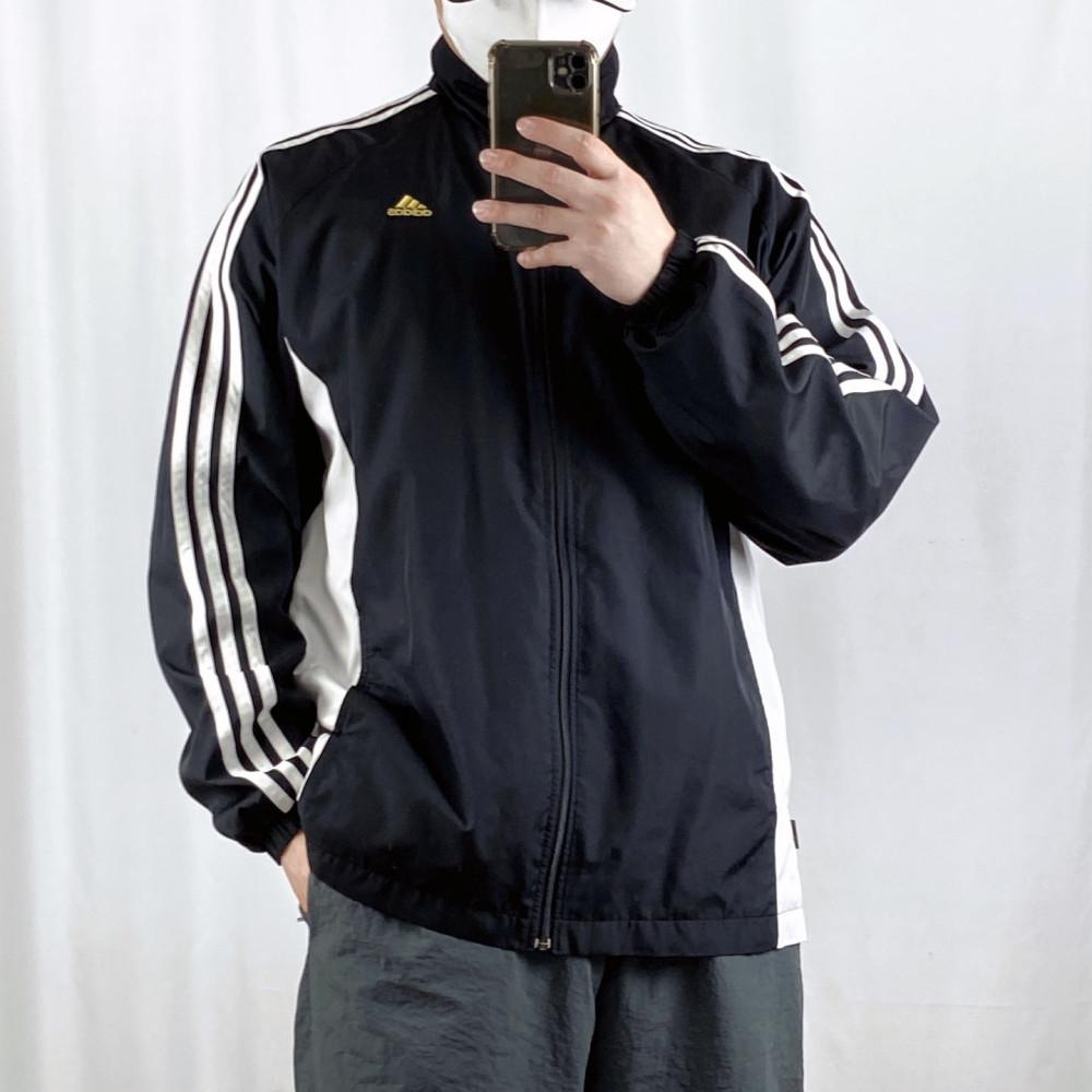 [중고] 아디다스 삼선 블랙 바람막이 L / 빈티지아워 240330