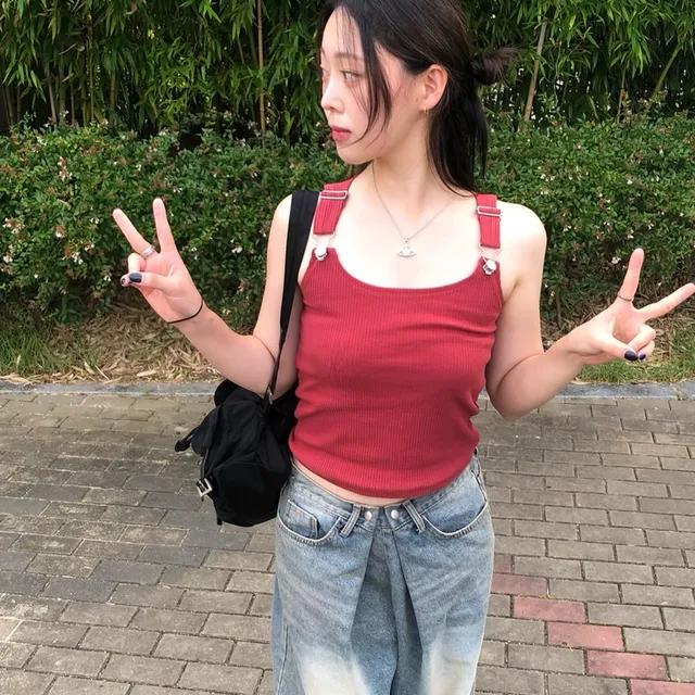[*단독진행 당일발송]멜빵 버튼 나시