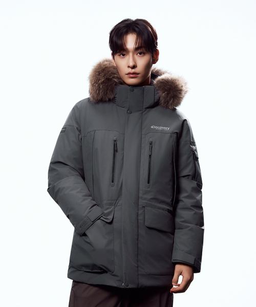 남성 밀포드 베르텍스 구스다운 미드패딩 (D/GREY)