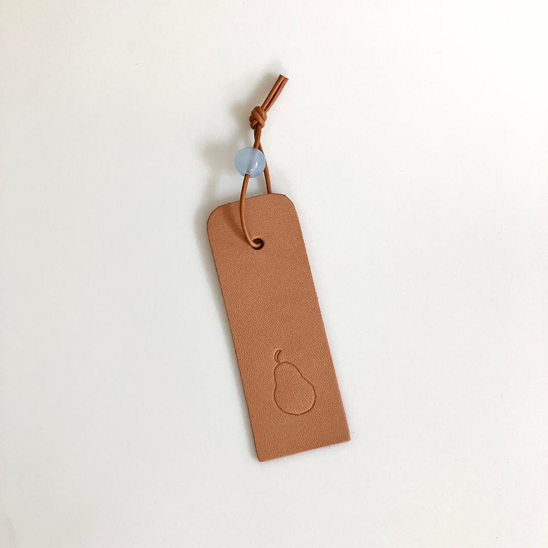 caramel leather bookmark