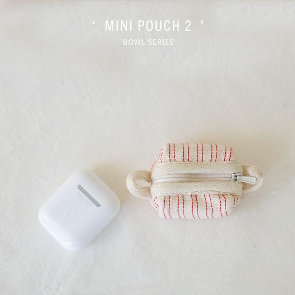 mini pouch 2 ( pink stripe )