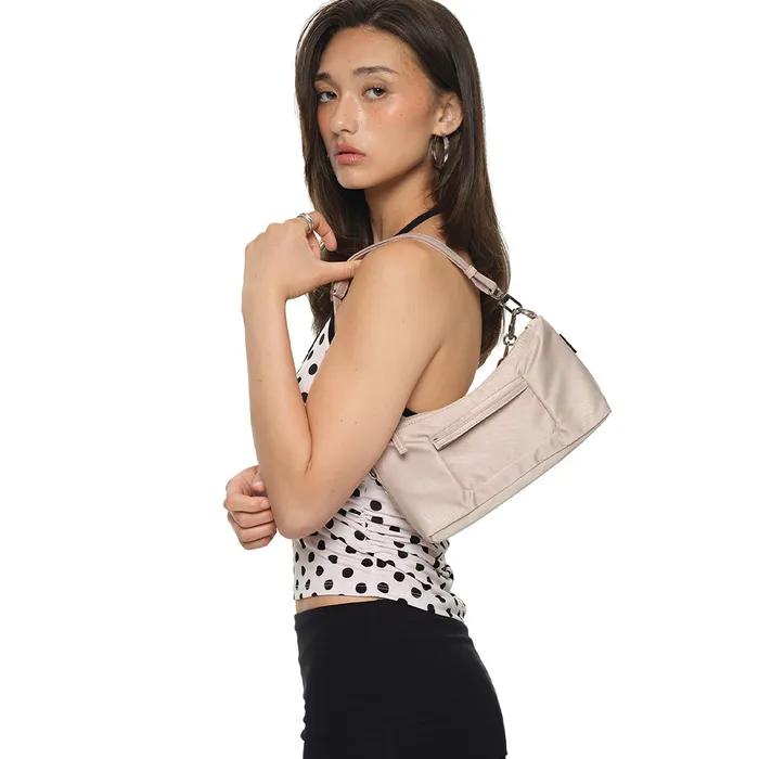SATIN MINI HOBO BAG (BEIGE)