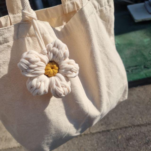 뜨개 핸드메이 왕 꽃 체리 키링 가방키링 열쇠고리