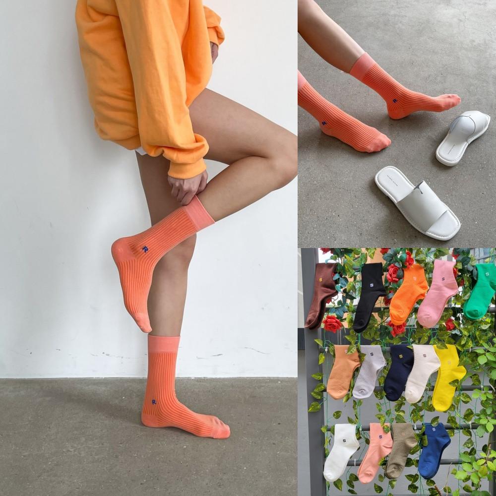 세인트 S삭스 R양말 라벨 여성 골지 장목 골프 양말