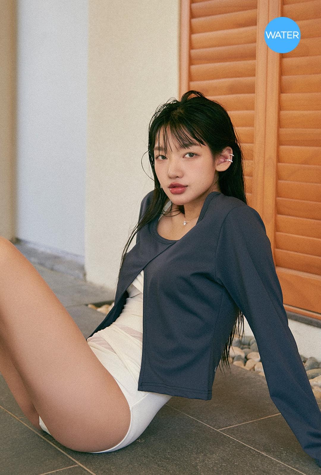 히든 워터 래쉬가드 커버업 T [ 다크 블루 ]