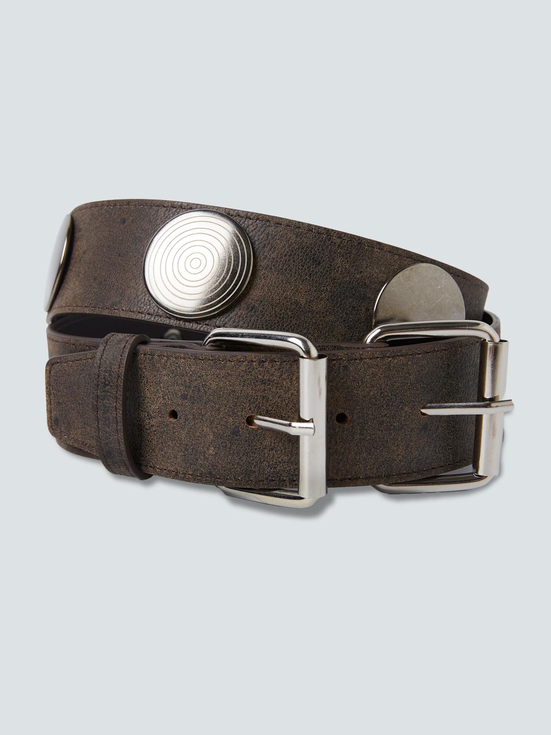 ​​​​​​Mirror rivet belt_Brown