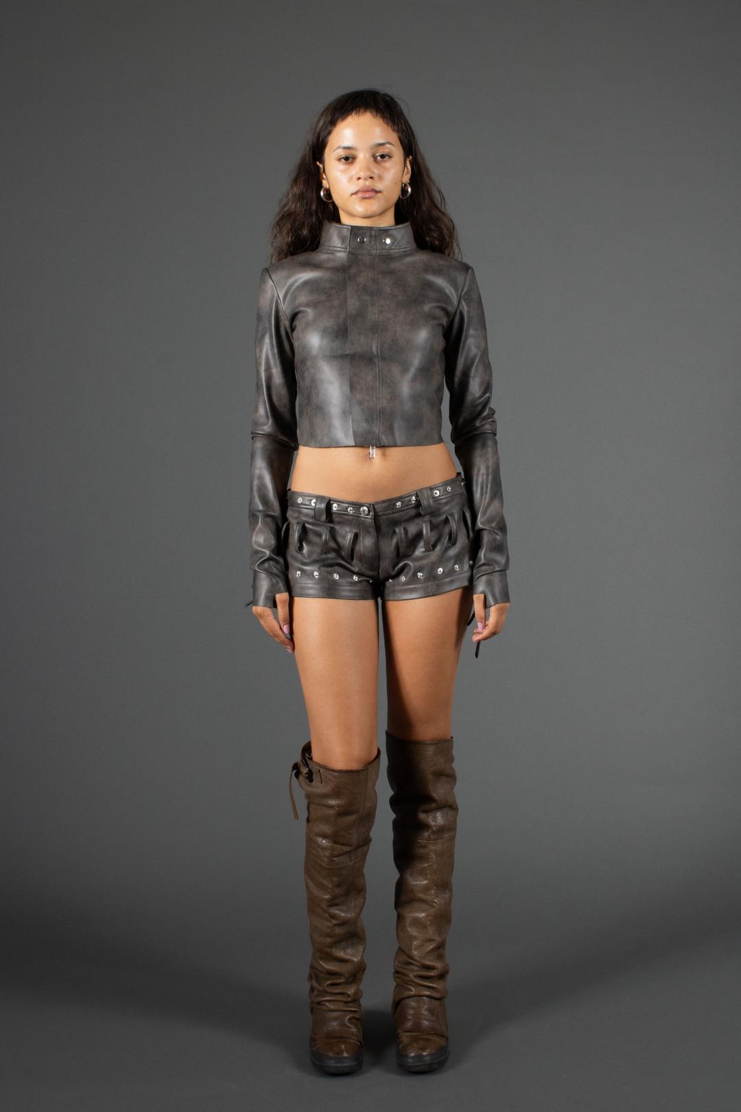 she got work done shorts - XS