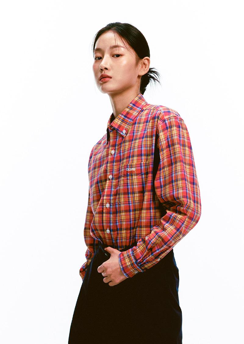 마드라스 체크 셔츠 [레드&옐로우]