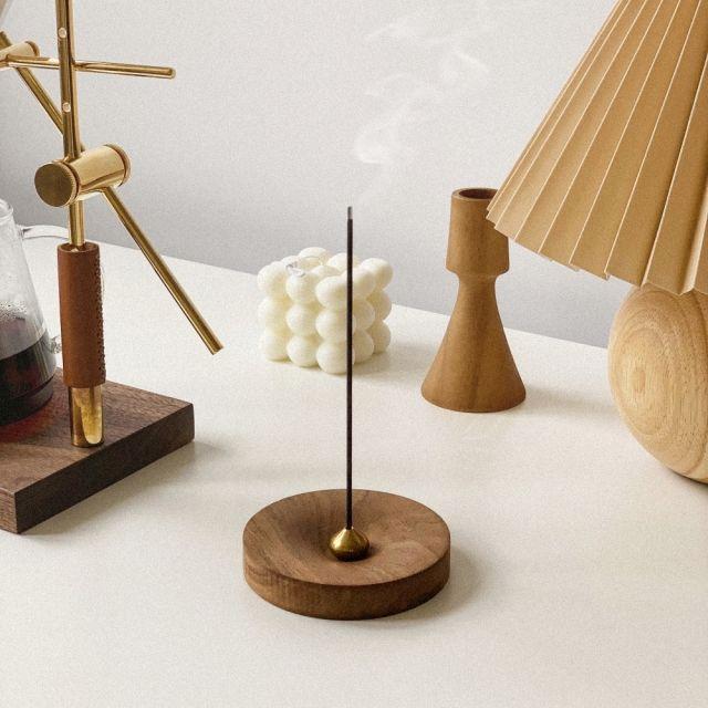 유월 우드 골드 감성 인센스홀더