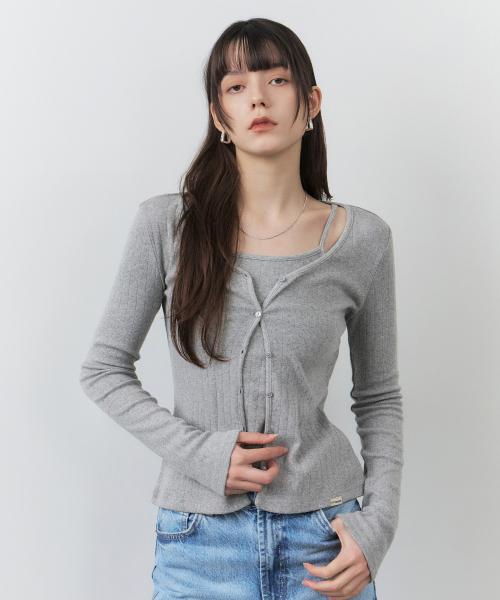 시티브리즈 우먼(CITYBREEZE WOMAN)  아일렛 가디건 세트_MELANGE GREY - 사이즈 & 후기 | 무신사