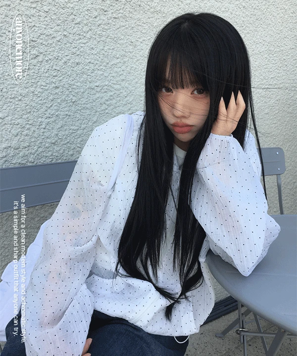 [MDpick/여름바람막이🤍] 렛츠 프릴 후드 도트 바람막이 자켓 (2color)