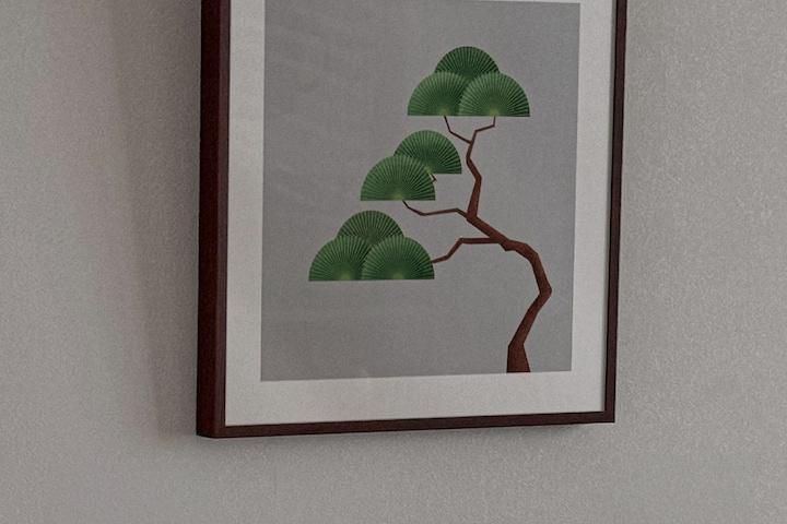 송영-행운을 담은 풍수 갤러리 현관 인테리어 소나무 그림