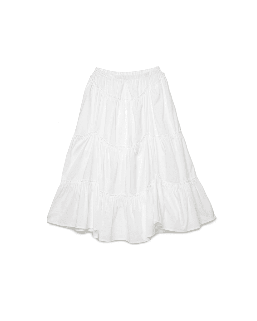 Shirring Frill Skirt [WHITE]