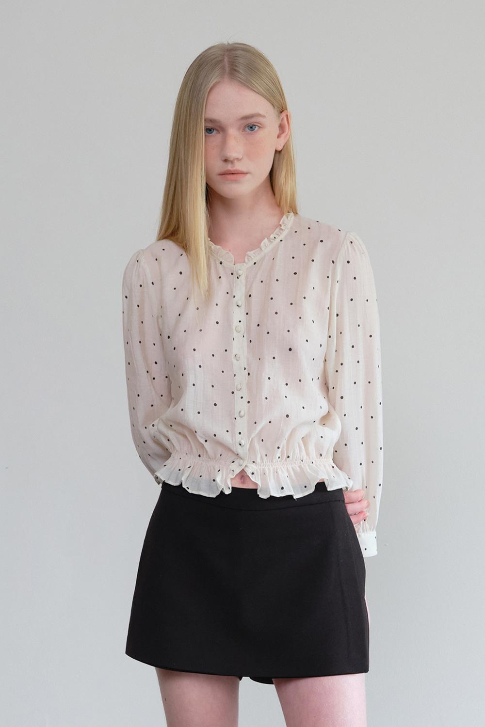 프릴 카라 블라우스_Dot