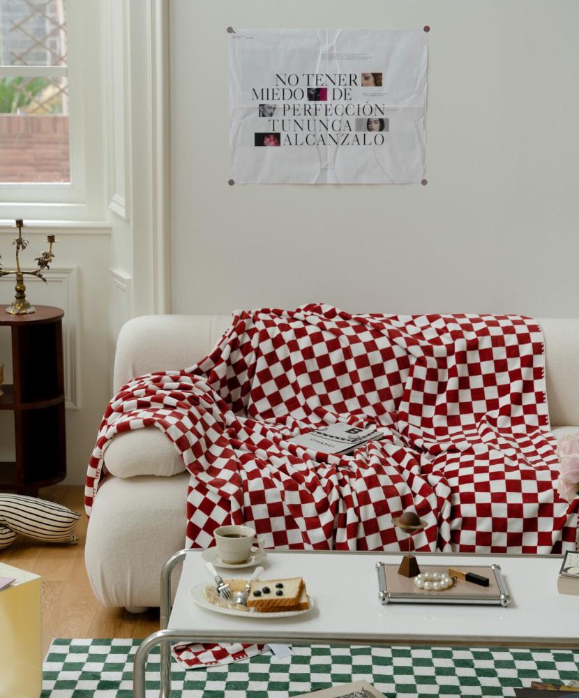 리시스 체커보드 양면 차박 소파 담요 블랭킷