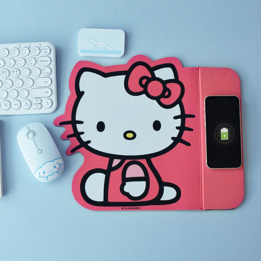 시나모롤 저소음 무선마우스+무선충전 마우스패드 세트