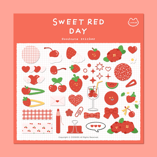 [굿노트스티커] 스위트레드데이 스티커