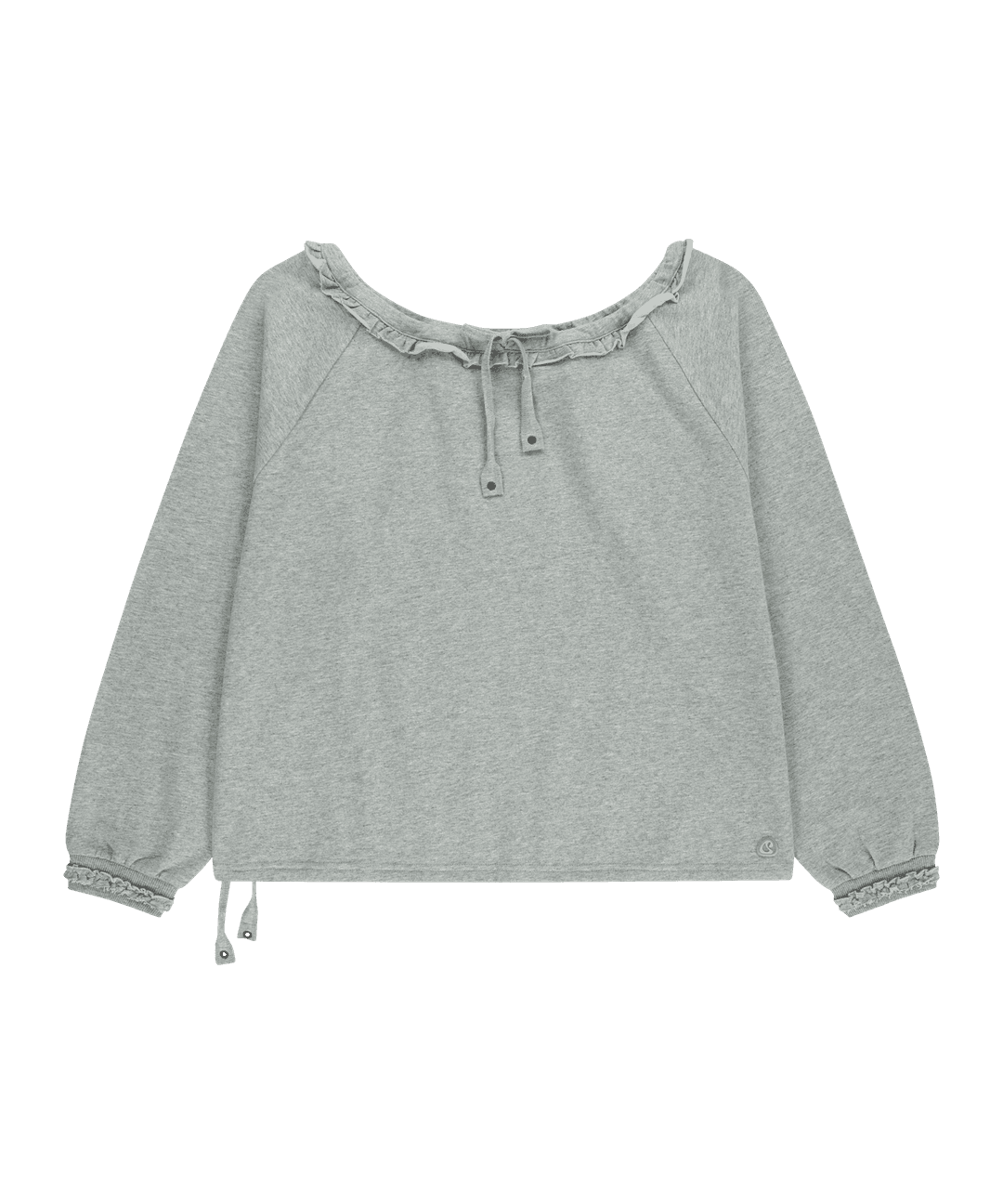 DRAWSTRING LONG SLEEVE MELANGE GREY