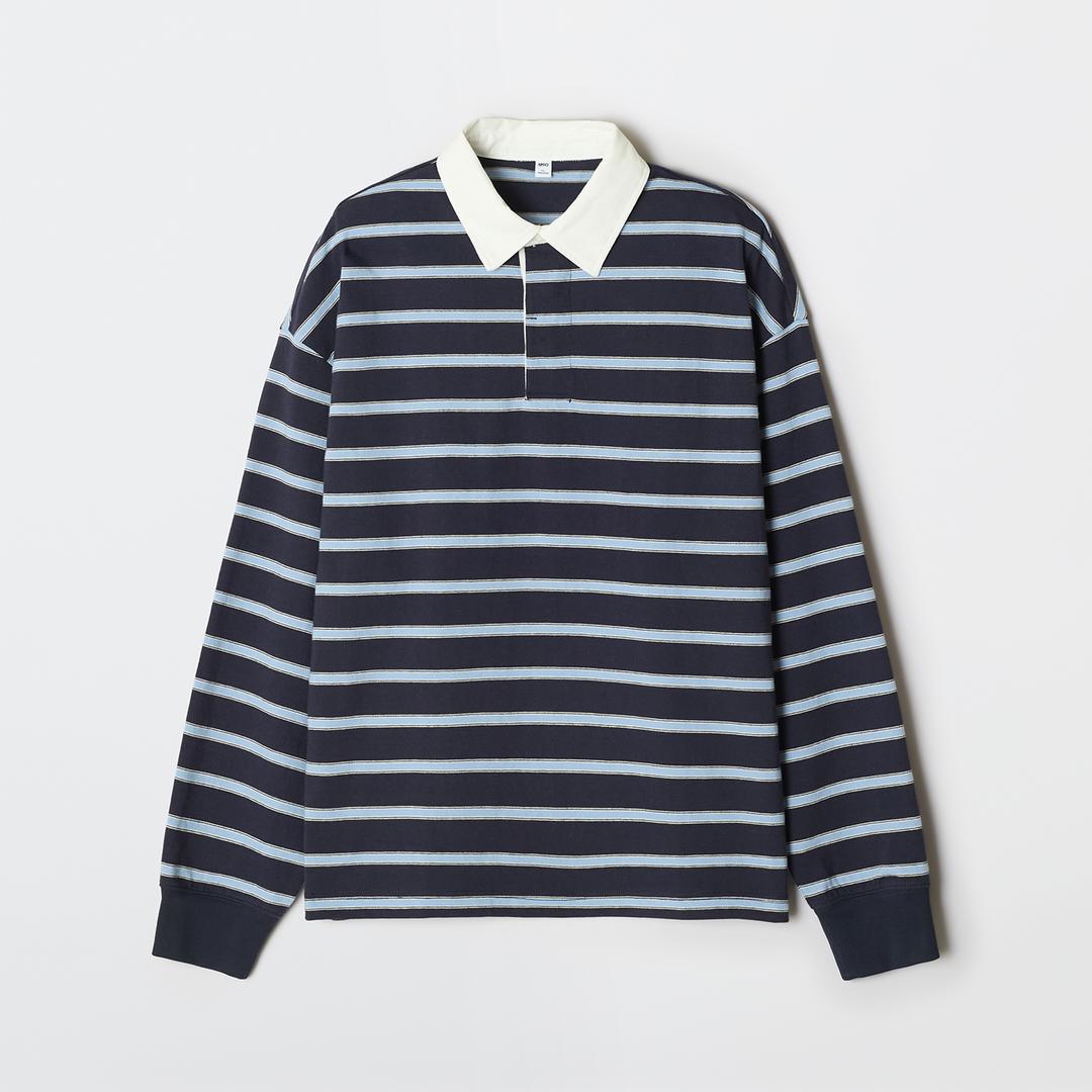 스파오 [내추럴코튼] 멀티 스트라이프 럭비티_SPLSG23C04