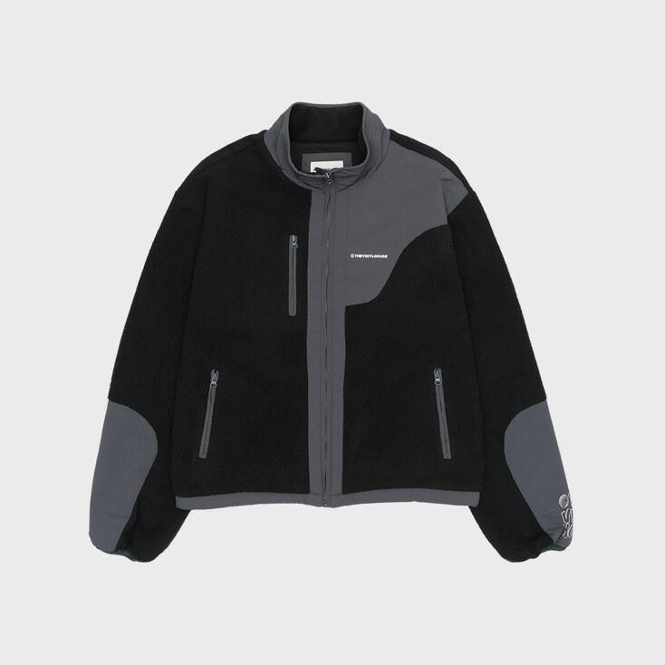 PANELED FLEECE JACKET BLACK (VH2CWUB930A)