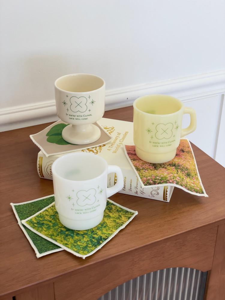 Clover series | 고블렛&밀크글라스&패브릭 코스터