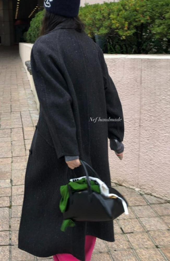 Basket 바스켓 네프 핸드메이드 코트 네프 패턴 나그랑 롱 핸드메이드 코트(1color)