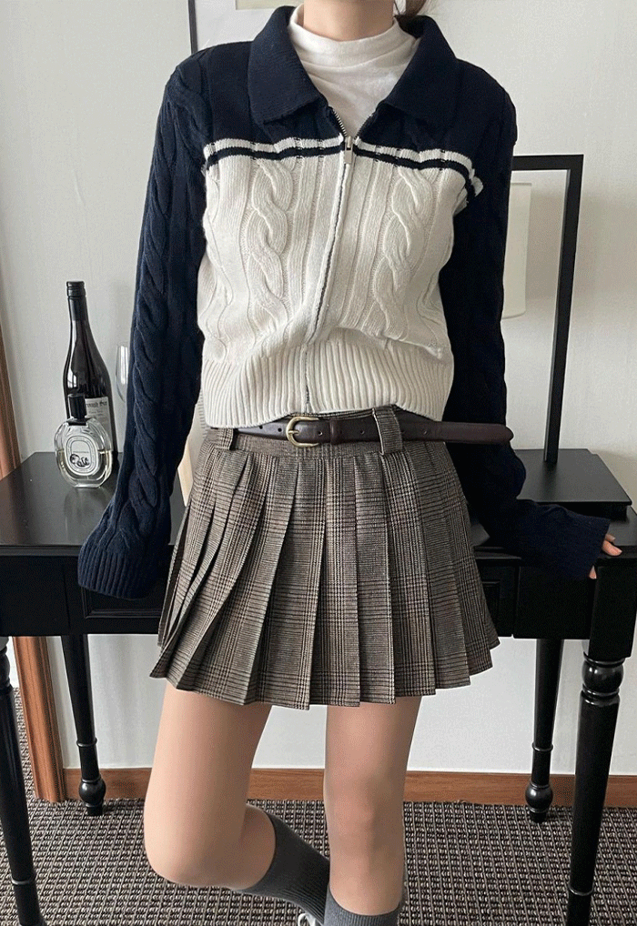 combi zip-up cardigan