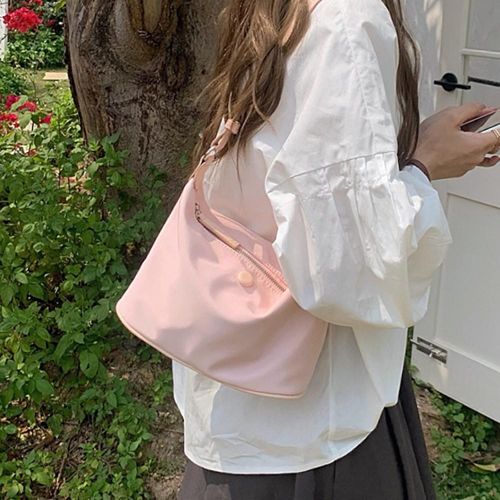 베이직 동글 버튼 미니 숄더 호보백 데일리 여행 직장인 엄마가방 핸드백