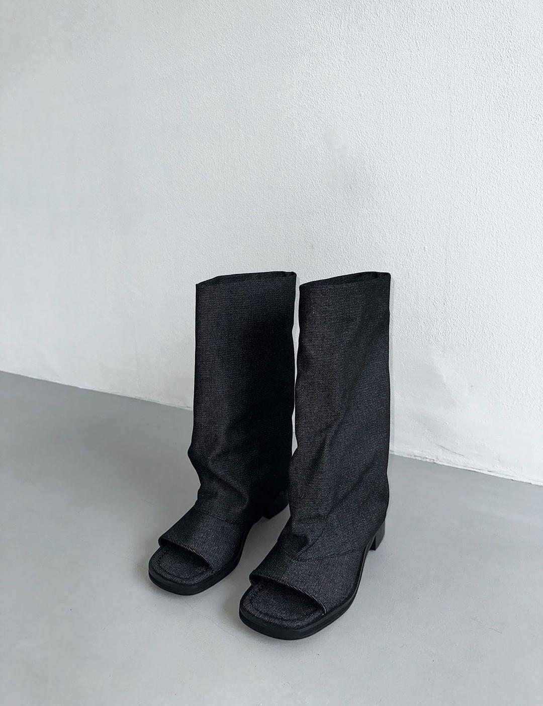 open-toe layered boots (2color)